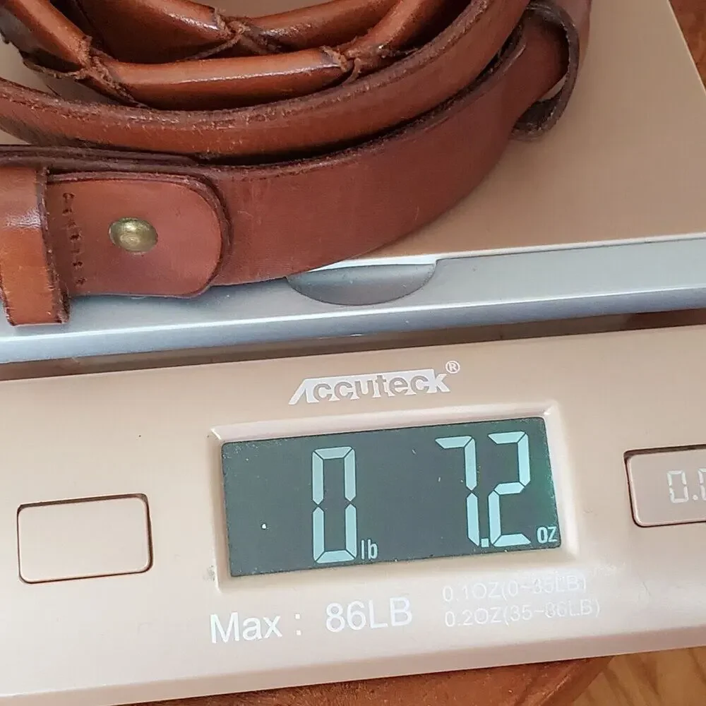Vintage Woven Leather Belt Brown Adjustable‎ La Franch'e Paris Western European